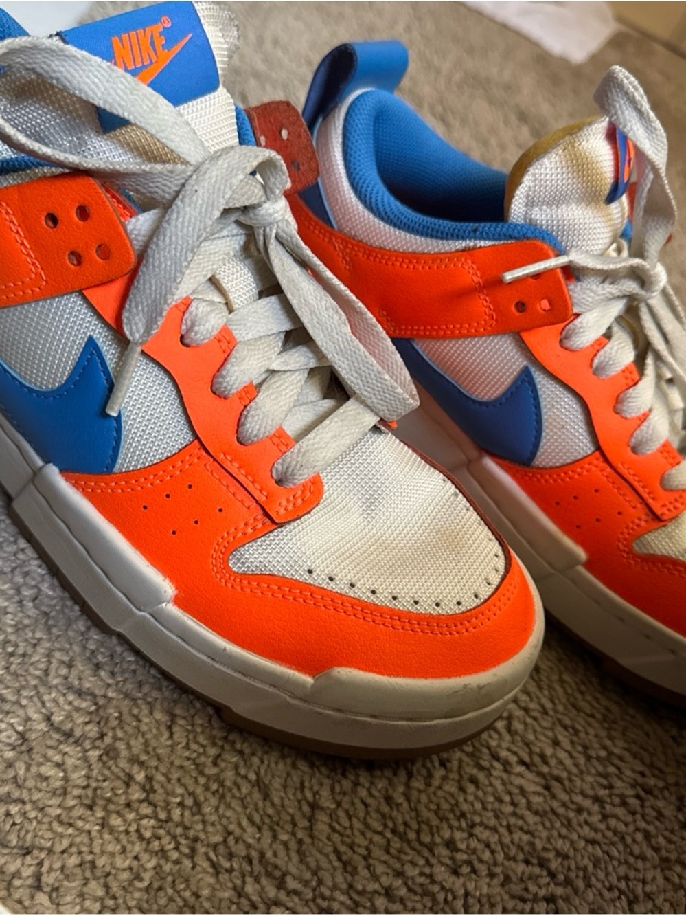 Nike Orange and Blue Low-Top Athletic Sneakers